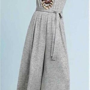 Anthropologie x Meadow Rue Alchemist Metallic cropped jumpsuit, Size Large